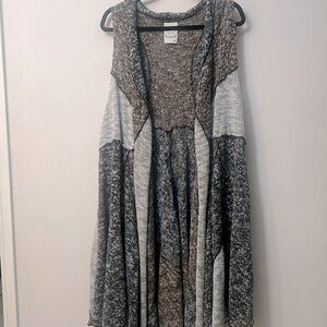 New de lis duster cardigan hippie knit sweater-cape terra colors sz XL oversize